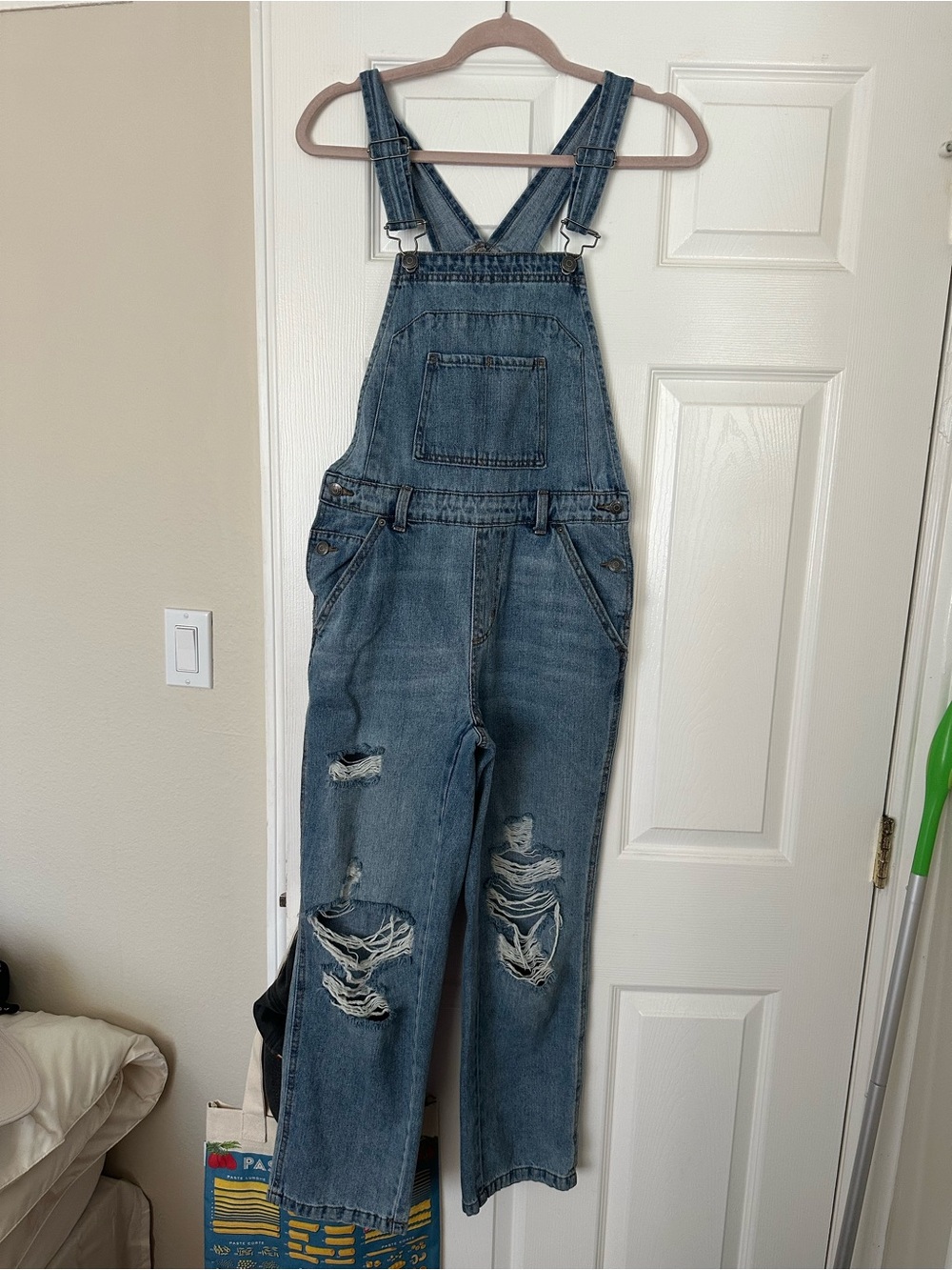 Like new! Wild Fable Distressed Denim Overalls - Size XS